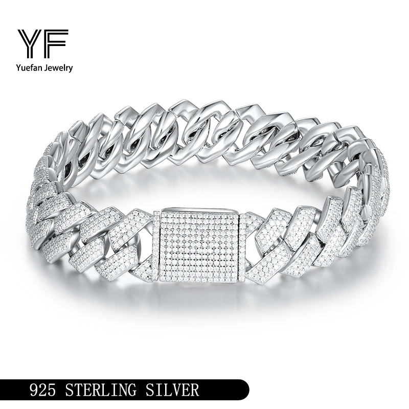 

S925 Серебряные ожерелья с муассанитом 7 ~ 8,5 дюймов, полные бриллианты, ювелирные изделия в стиле хип-хоп, индивидуальная настройка, подарок на день Святого Валентина