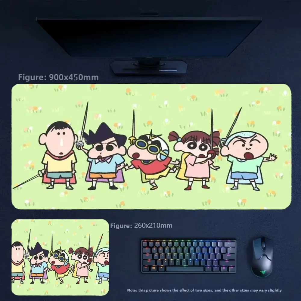 Creative Children's Waterproof Cartoon Leather Mouse Pad Animation Crayon Shin-chan and His Friends Leather Non-slip Mouse Pad