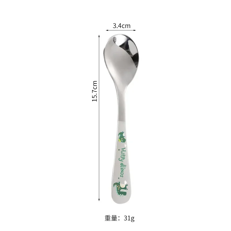 Economic Spoon Fork Set Cartoon Children Kid Cutlery Travel Camping Tableware Ice Cream Dessert Scoop Stainless Steel Dinnerware