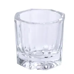 Transparent Nail Glass Bowl Cup Acrylic Powder Liquid Dappen Dish Container Holder Nail Glue Manicure Salon Nail Tool