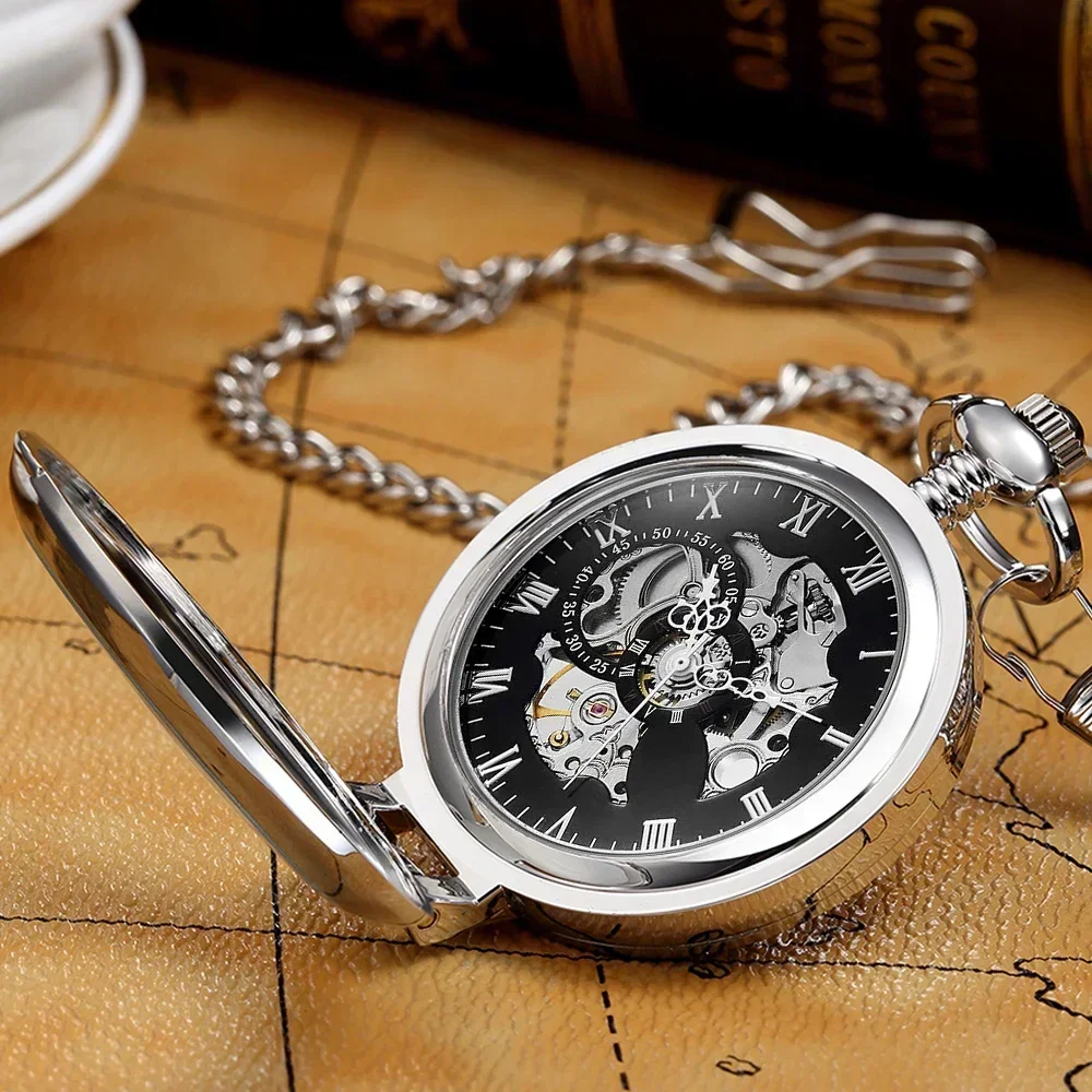 Montre de Poche Mécanique Personnalisée pour Homme et Femme, Boîtier en Argent Creux, Vintage, Cadeau Pendentif