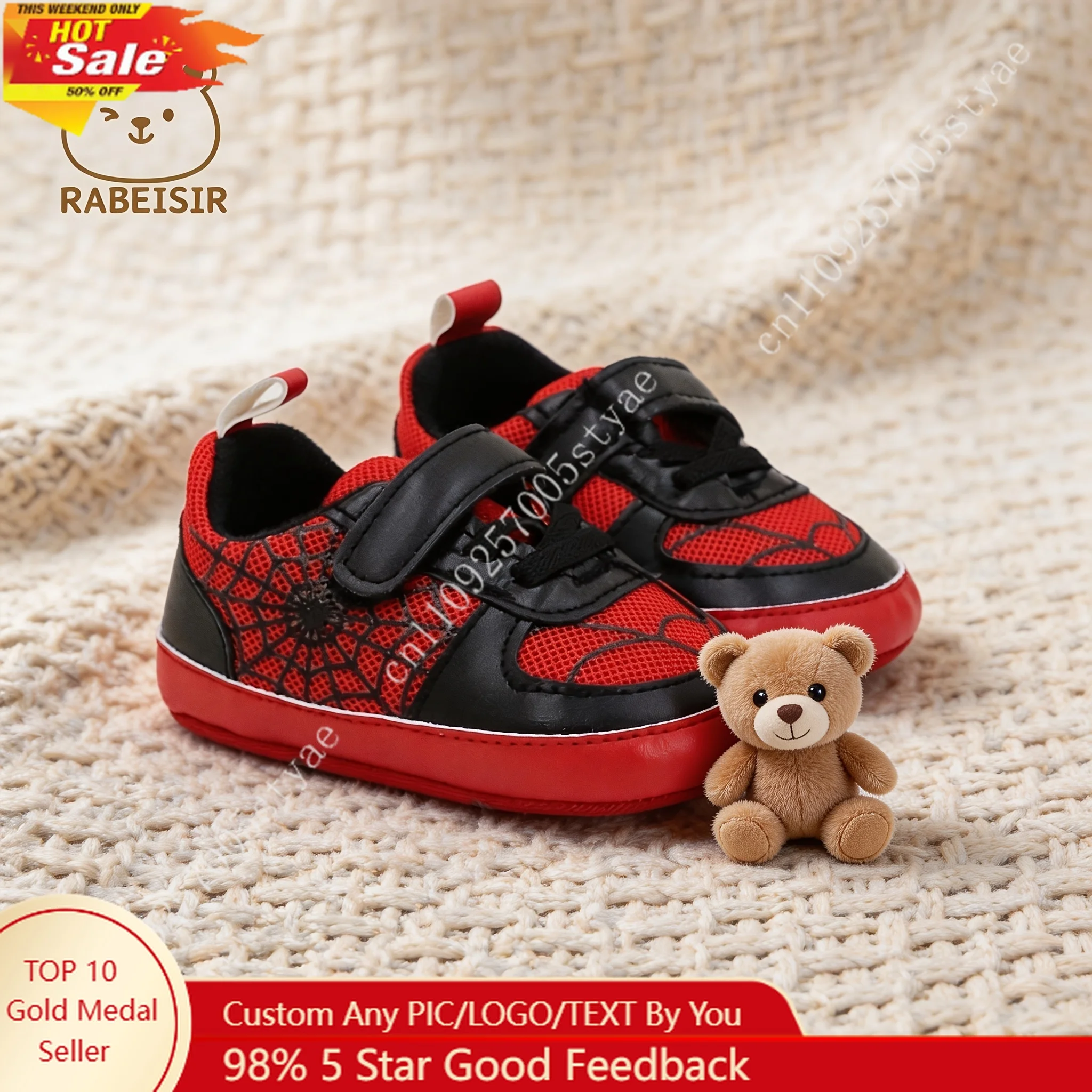 

Spider Web Design Boy Walking Shoes Fashion Pre Walking Shoes Lightweight and Non Slip Footwear Suitable for Daily Vacation Wear