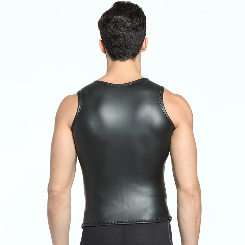 Man 2MM Diving Warm Light Leather Vest Slippery Inner CR Super Elastic Swimming Diving Vest Male