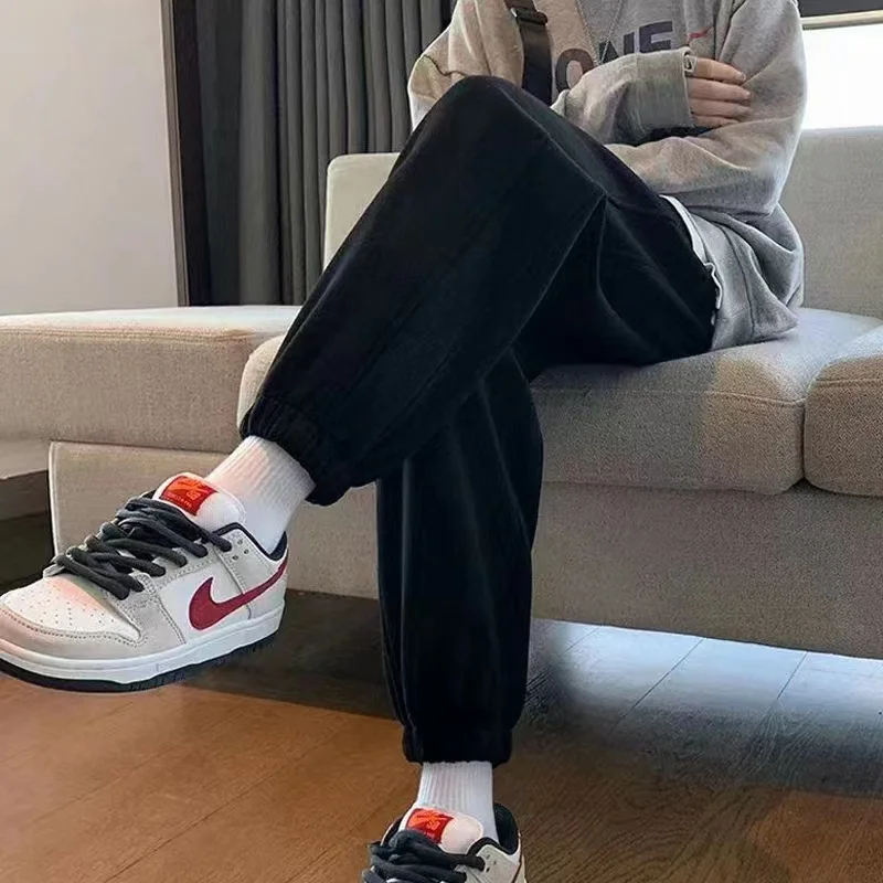 Frauen Verdicken Baumwolle Jogginghose Elastische Taille Bündel Fuß Gerade Hosen Fleece Warme Lose S-5XL Casual Hosen XT1536