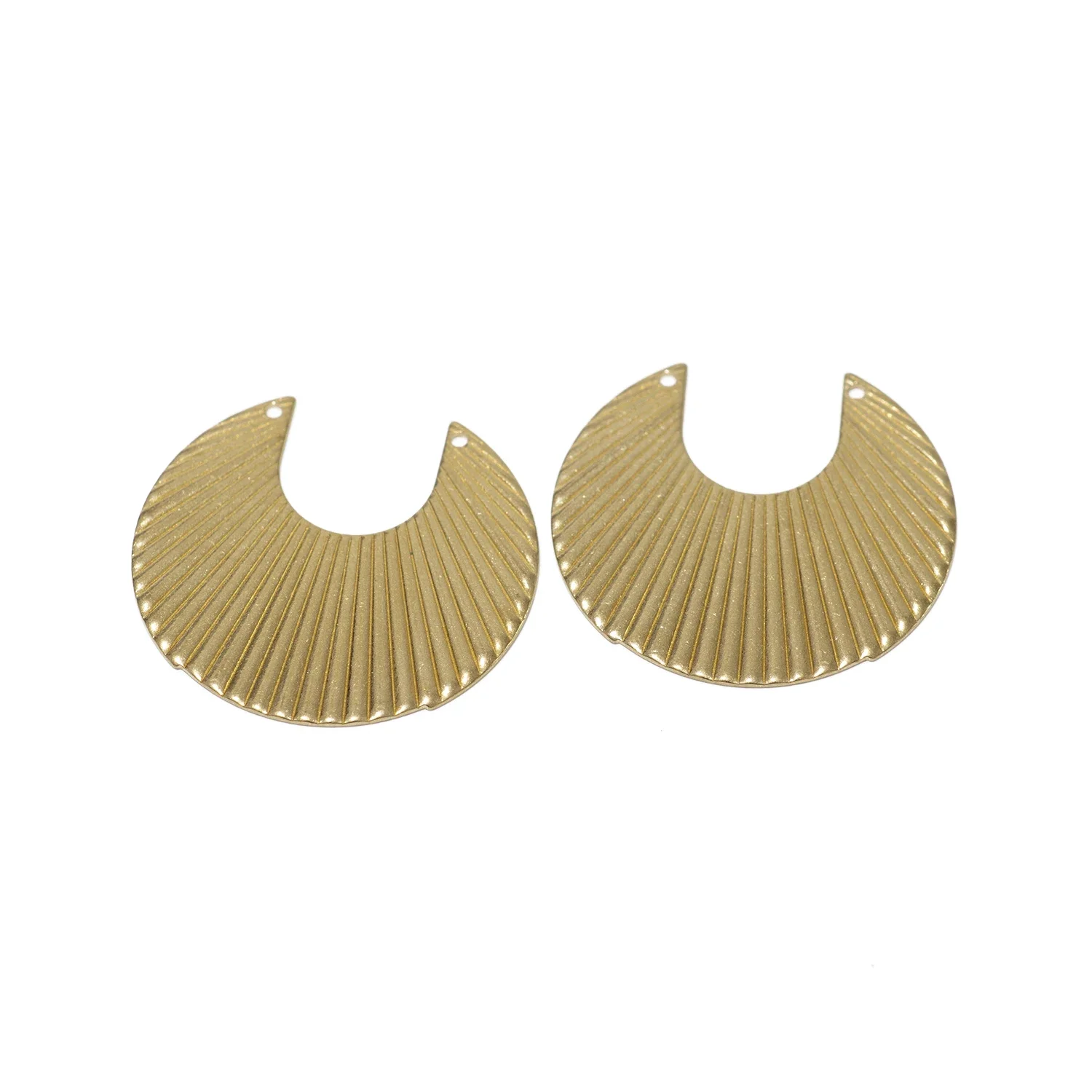 

10Pcs Raw Brass U Shape Round Crease Charms Connectors Folded Circle Link Earrings Pendants for Diy Jewelry Necklace Making