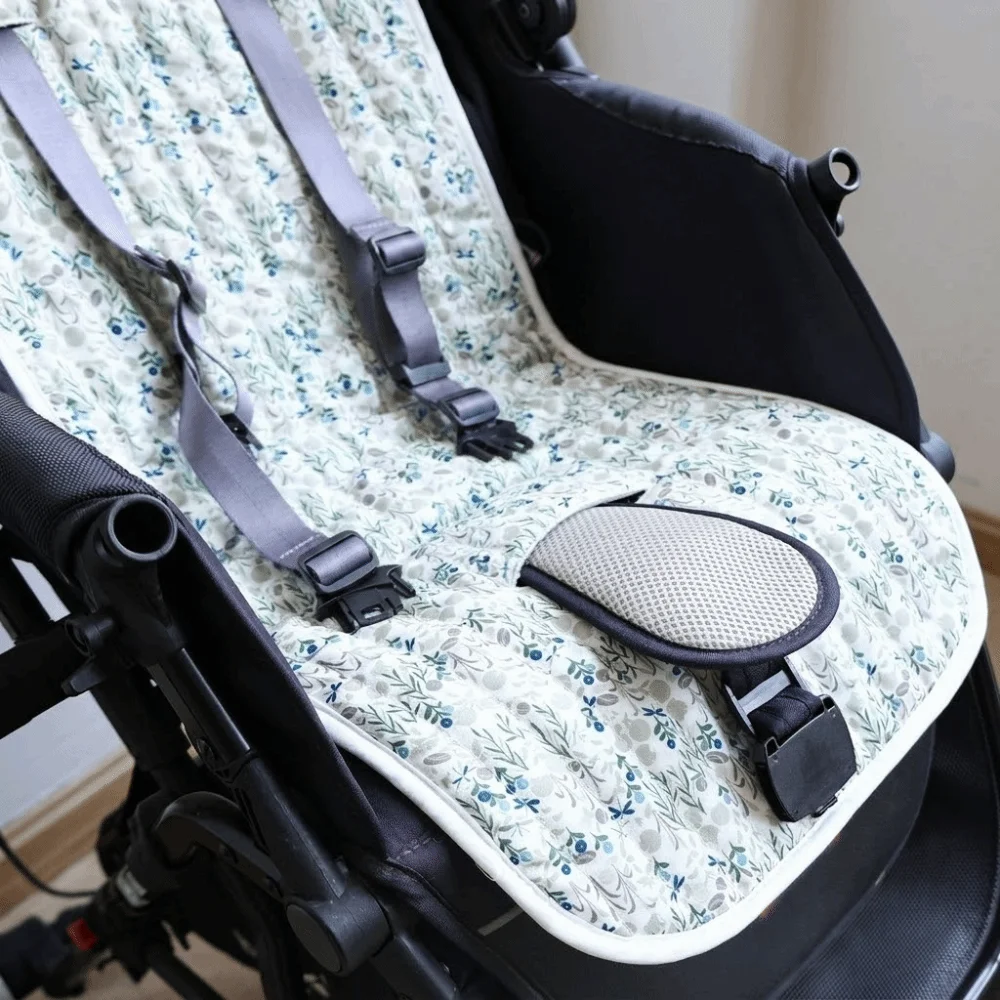 Breathable Baby Stroller Seat Cushion Cotton Comfortable Pushchair Liner Pad Universal Fit Soft Stroller Accessories Daily