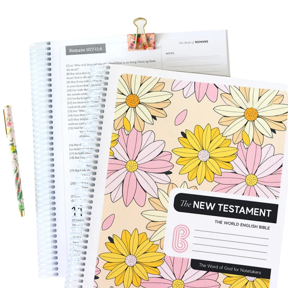 The Bible in A Year Leak-Proof Spiral Bible Study Guide A 52-Week Study Plan Notebook Multi-Purpose English Planner Notebooks