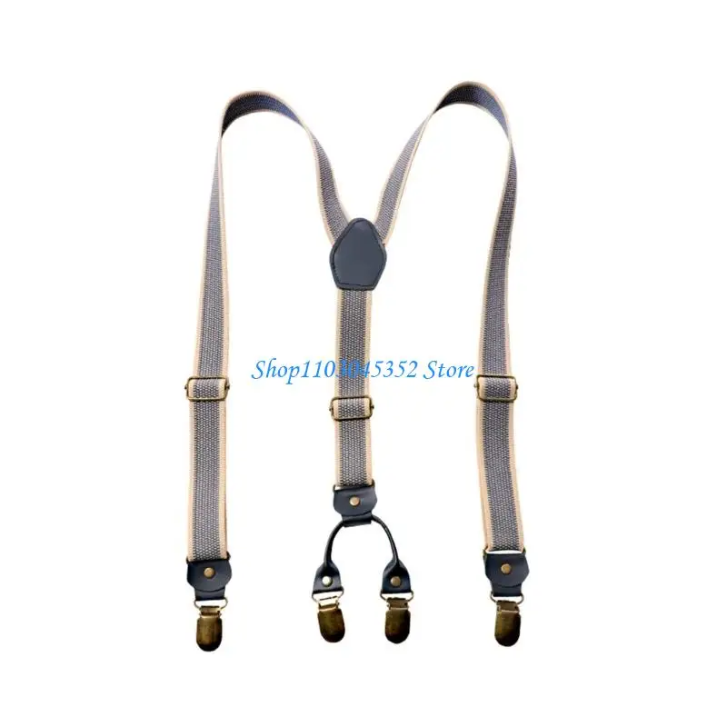 Suspender retro elastis dengan klip punggung yang aman dan tahan lama karet universal aksesori fashion dewasa universal