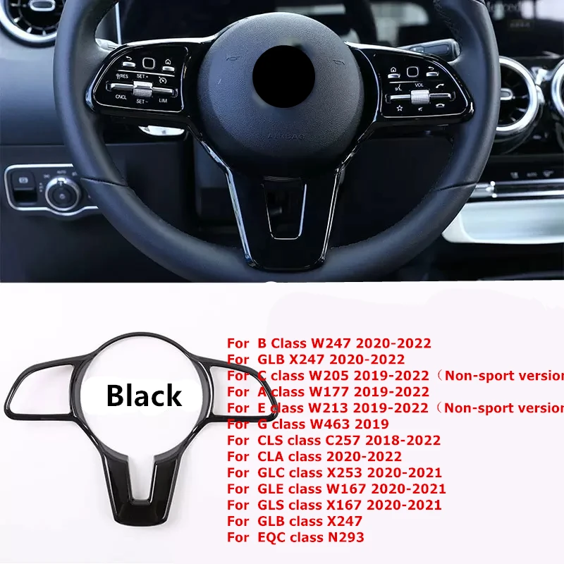 Carbon Fiber Car Steering Wheel Panel Cover Trim Sticker For Mercedes Benz A B C E G CLA GLB Class W177 W247 W205 W213 C118 W118