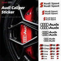 6PCS Car Brake Caliper Sticker Heat Resistant Decal For Audi Sline RS A3 A4 B8 8P 8V B6 A5 A6 C7 Q5 B9 B7 C6 A1 Q7 Q3 TT S3 S4