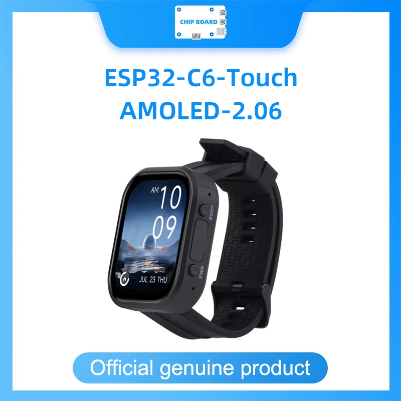 

Waveshare ESP32-C6 AMOLED Touch Watch Development Board, 2.06" 410×502 Display, RISC-V Processor, WiFi6 & BT5