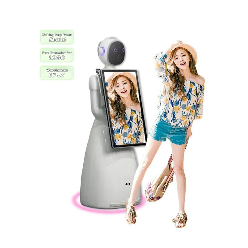 Popular AI Smart Dslr Robot Photo Booth LCD Touch Screen Mobile App Control with Camera and Printer