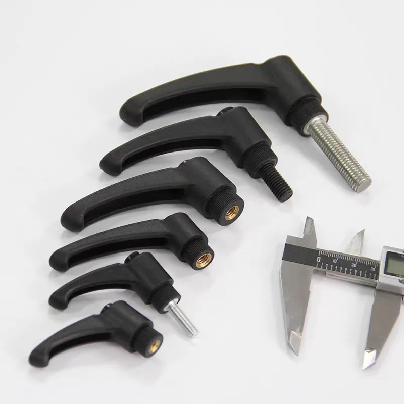 M4-12 Nylon Adjustable Position Tightening Handle Screw Resin Flange Arc-Shaped Plastic 7-Shaped