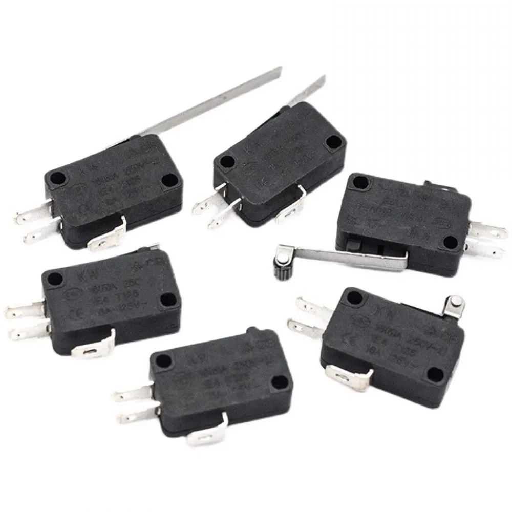 50PCS KW7-0 KW7-1 KW7-2 KW7-3 KW7-9 Micro Switch 5A 250VAC SPDT Momentary KW7 Series Travel Limit Switch 1NO1NC Lever Roller