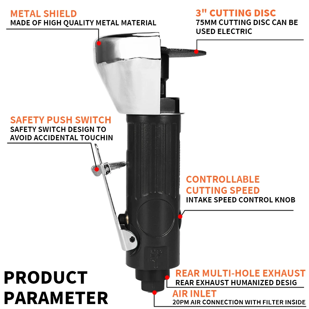 3 Inch Pneumatic Metal Cutting 20000rpm Metal Cut Off Grinders Processing Multifunctional Pneumatic Tool Cutting Machine