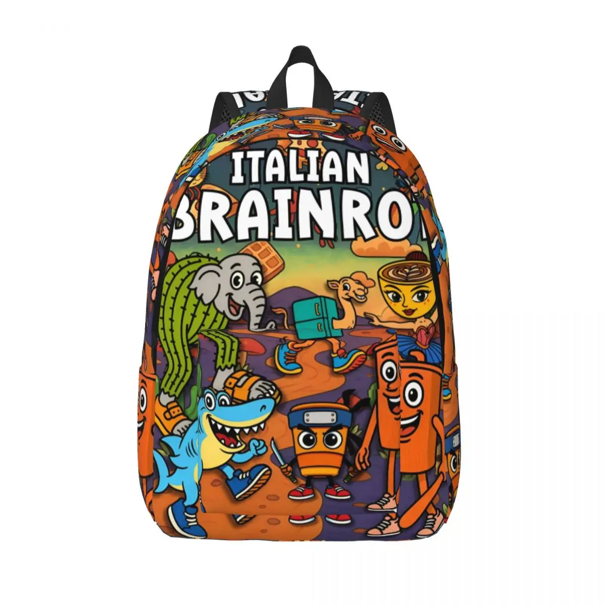 حقيبة ظهر إيطالية Brainrot مضحكة AI Meme للرجال والنساء، حقيبة كتف للكمبيوتر المحمول رائعة للمشي لمسافات طويلة والسفر من Tung Sahur متينة #1