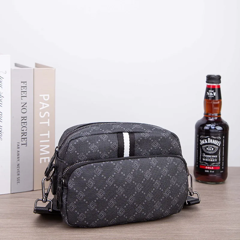 Men Lightweight Large Capacity Printed Crossbody Bag Minimalist Fashion Commuter Multifunctional Shoulder Bag
