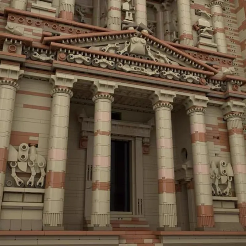 Moc a última cruzada arquitetura retro petra tesouro modelo blocos de construção petra jordan quebra-cabeça tijolos brinquedos aniversário crianças presentes