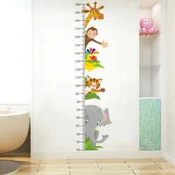 New Self Adhesive Animal Height Stickers For Children's Rooms Measuring Height For Kindergarten Babies Wall Decoration