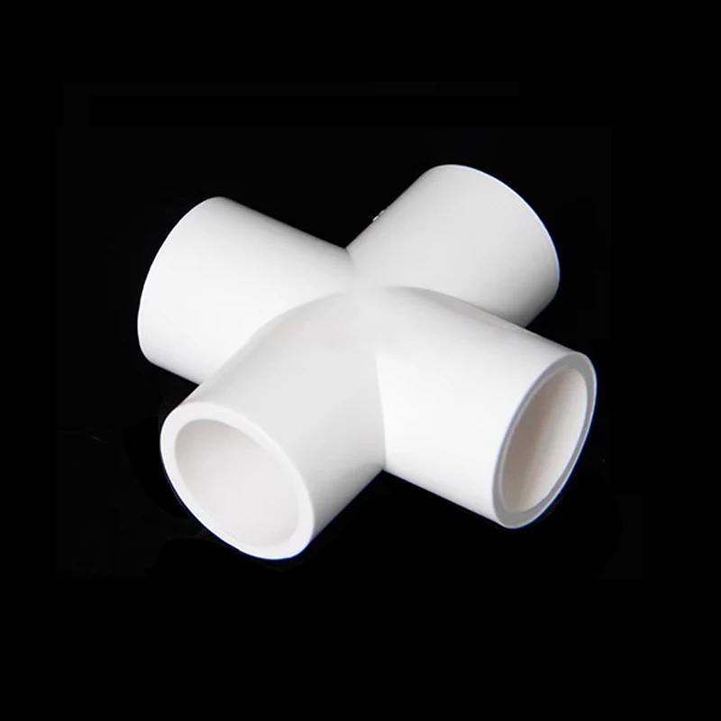 20/25/32/40/50/63/75-160mm 1-10pc White PVC Pipe Equal Cross Connector Garden Irrigation System Parts Water Pipe 4Way Connector