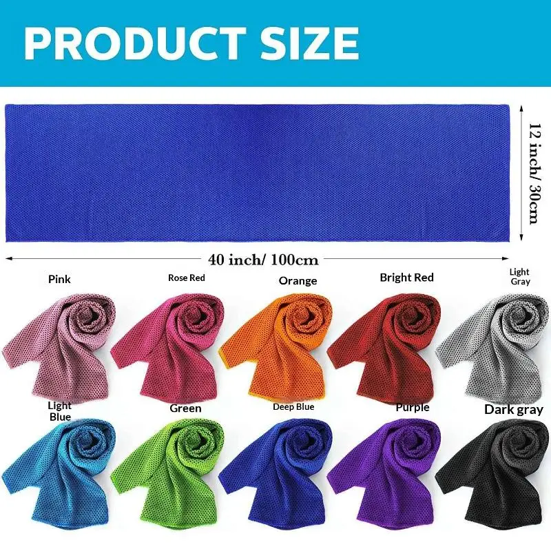 Sweat Absorbent Sports Cooling Towel Lightweight Microfiber for Gym Running Cycling Hiking Travel Beach Use