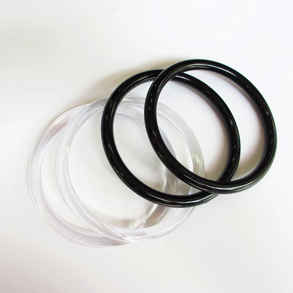 

2Pcs Round Plastic Handles Black 10cm Inside Diameter DIY Bag Handles Handmade Purse Accessories Replacement for Handbag Craft