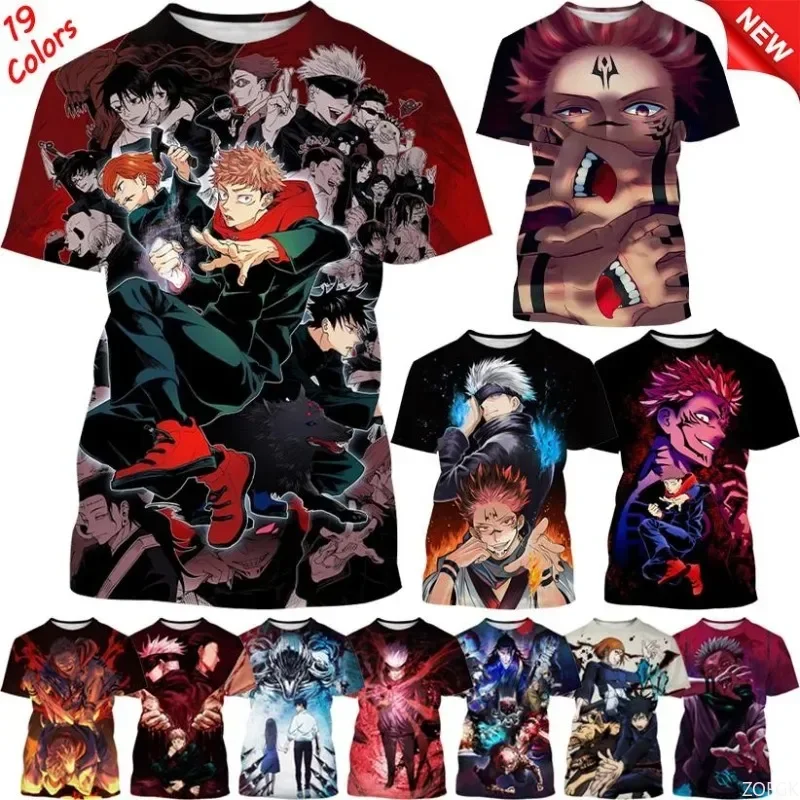 

Jujutsu Kaisen 3D Printing T-Shirt Anime Fashion Round Neck Short Sleeves Casual Unisex Tops Men's Clothing Cosplay T Shirts