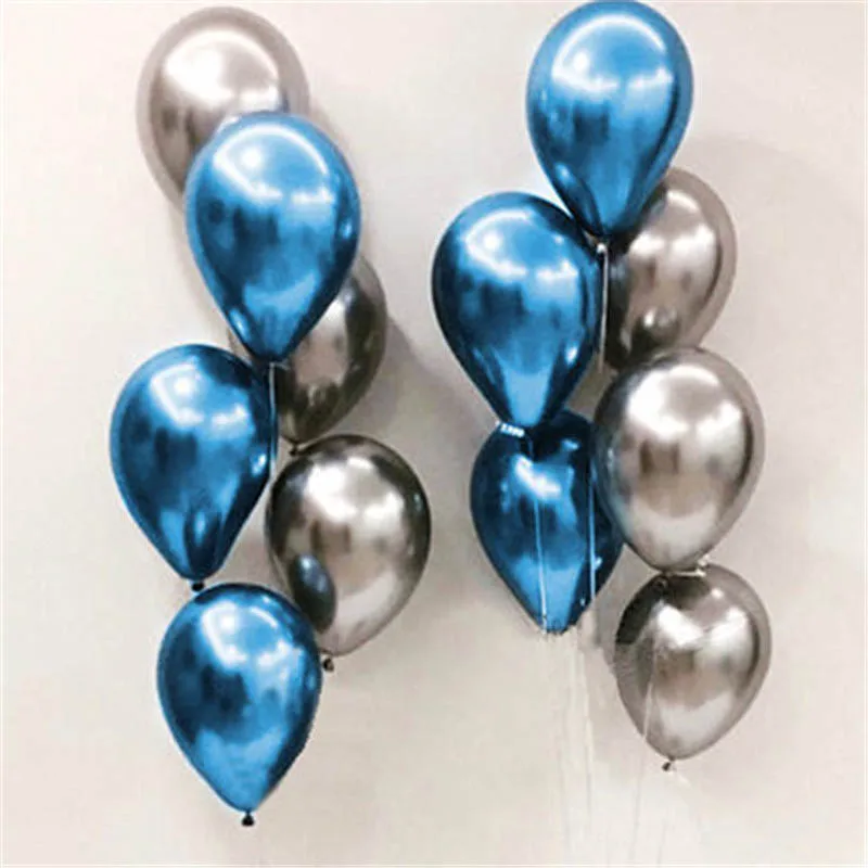 20pcs Chrome Metal Gold Silver Balloon Confetti Set Birthday Party Decorations Adult Kids Helium Globos Air Balls Wedding Decor