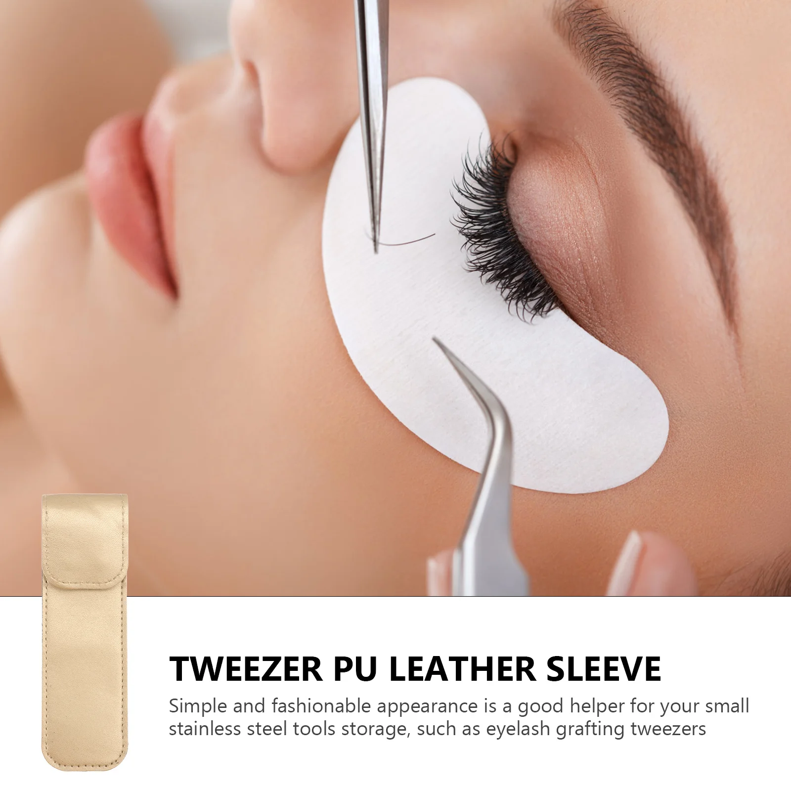 

3Pcs Eyelash Tweezer Protective PU Cover Smooth Shockproof Wear-Resistant Storage Sleeve for Grafting Tools