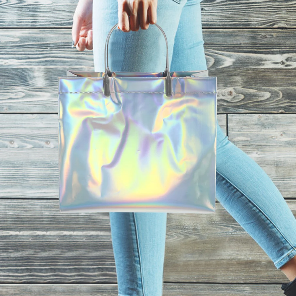

Reusable Grocery Bags with Handles Waterproof Tote Bags for Packing Clothes Candy Gifts Portable Pouch Storage Bag