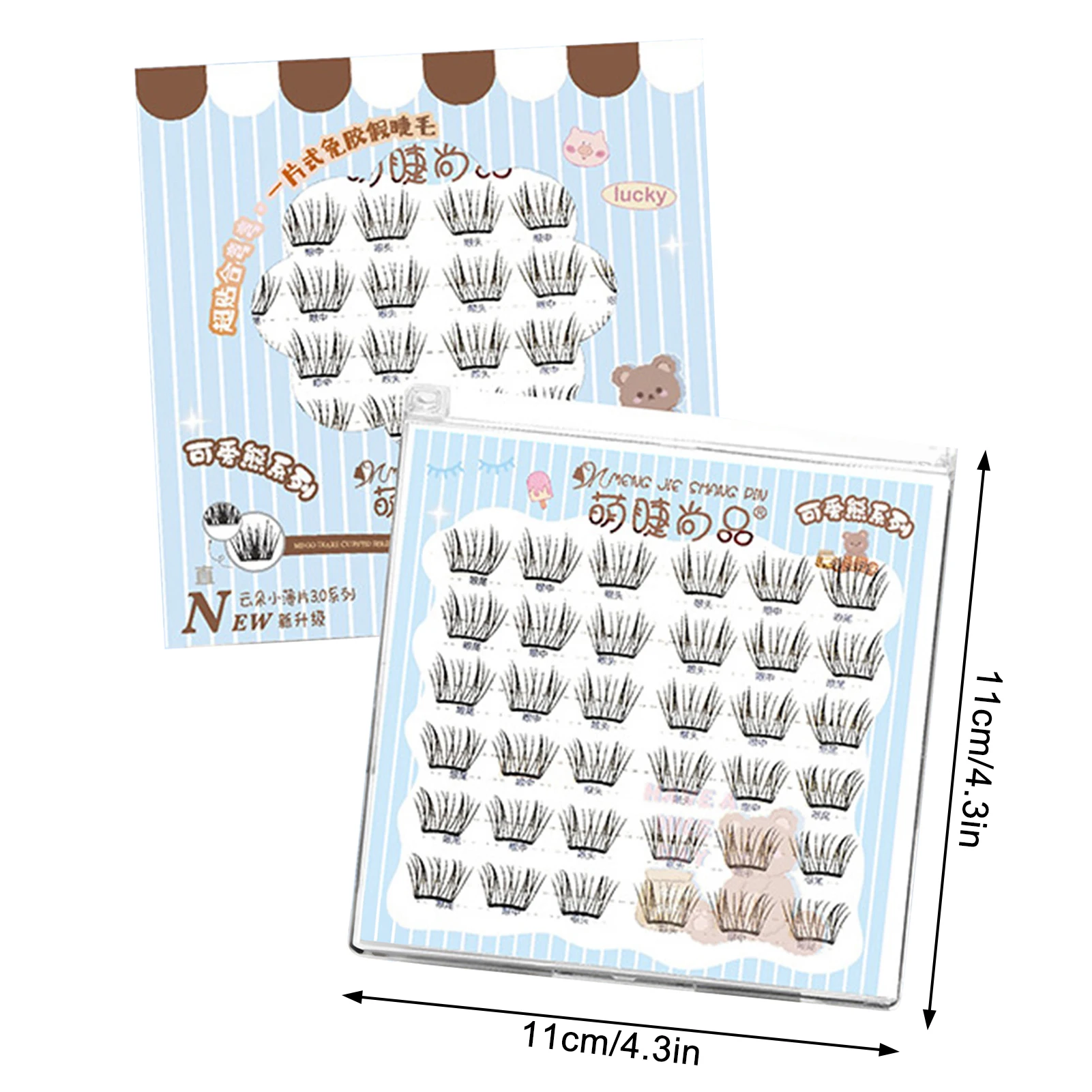 Faux-cils sans colle, 6 rangées de 11 à 12mm, noirs, naturels, vaporeux, sans colle, Extension de cils, bande dessinée coréenne en forme de U