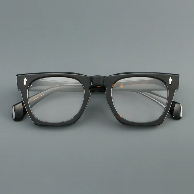 SZTZX Comfortable Thick Square Frame Blue Light Blocking Myopia Glasses Durable Acetate Progressive Prescription Reading Glasses