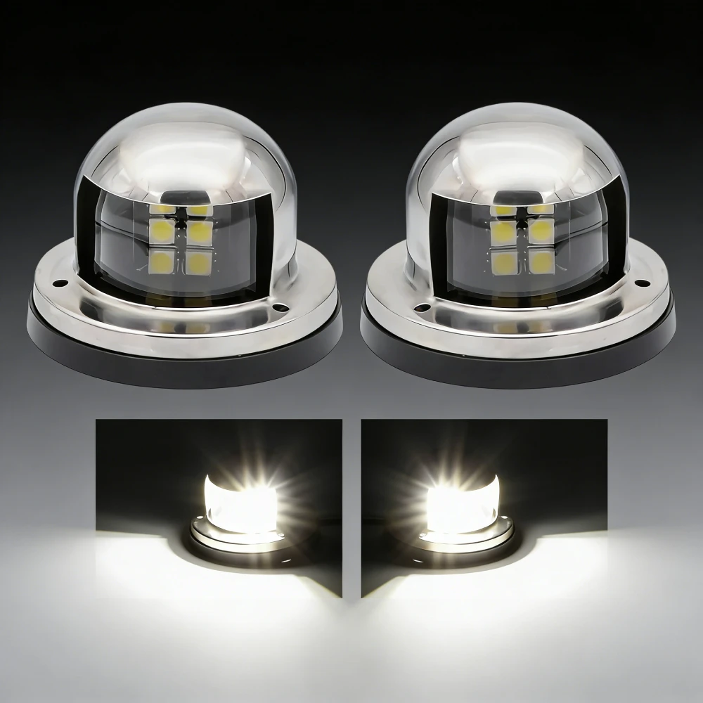 2Pcs Running Lights For Boat 12V Marine Navigation Lights LED Yacht Beacon Light Red / Green / White