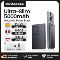 MOVESPEED S05 Slim Magnetic Power Bank 5000mAh Fast Charge Mini Wireless Portable Charger Battery for iPhone 16 15 14 PowerbanK