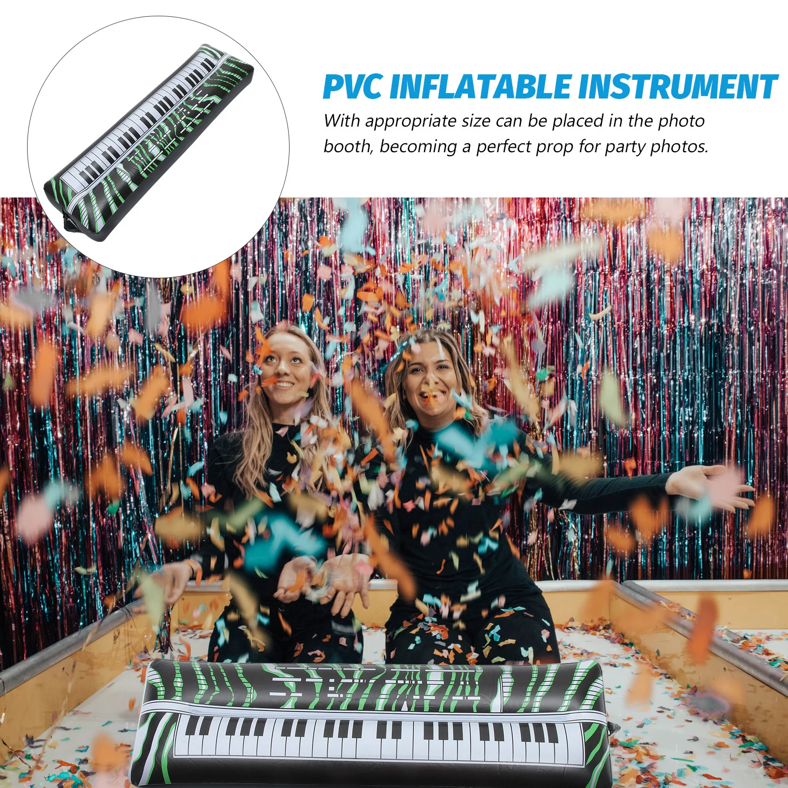 

2Pcs Inflatable Electronic Keyboards Heavy Duty PVC Material Portable Reusable Party Decorations for Holiday Weekend