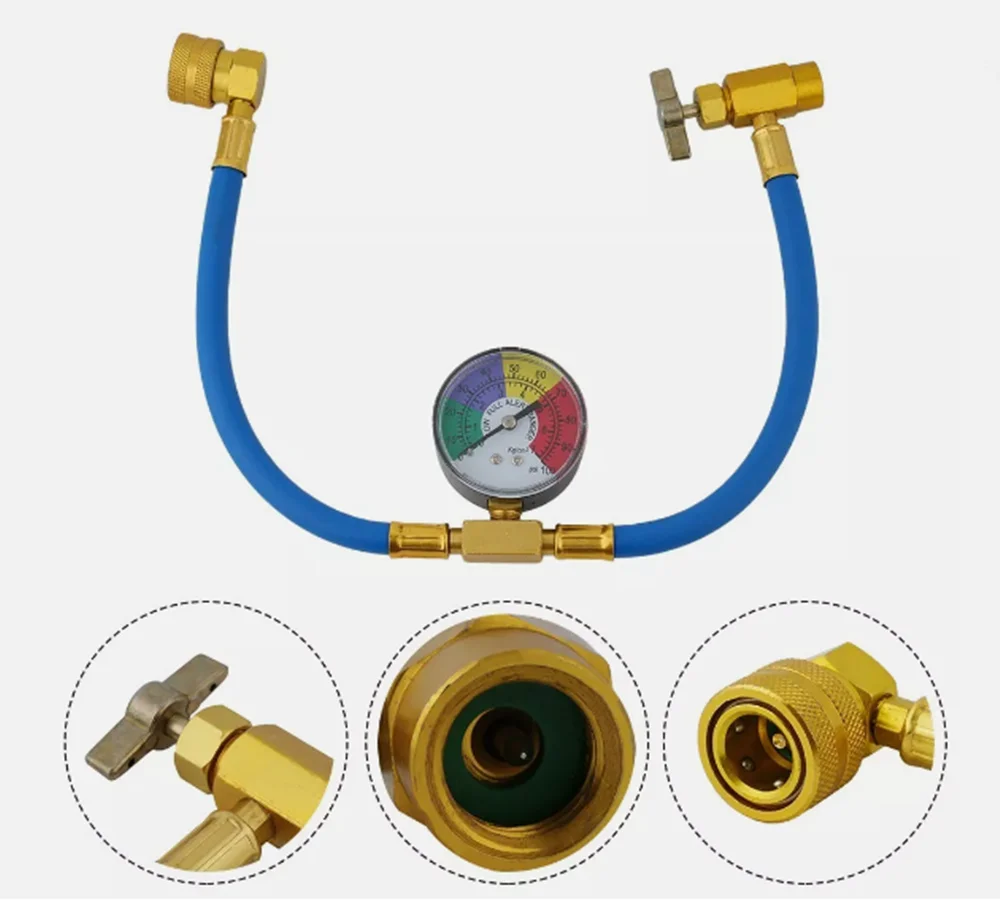 에어컨 리필 가스 냉매 에어컨 충전 도구, 냉매 개방 밸브 충전 파이프 어댑터, R134a