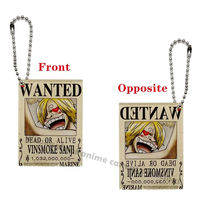 One Piece The Latest Four Emperors\'Reward Black Wanted Order Double Sided Pattern Limited Acrylic Pendant Ornament Kids Gifts