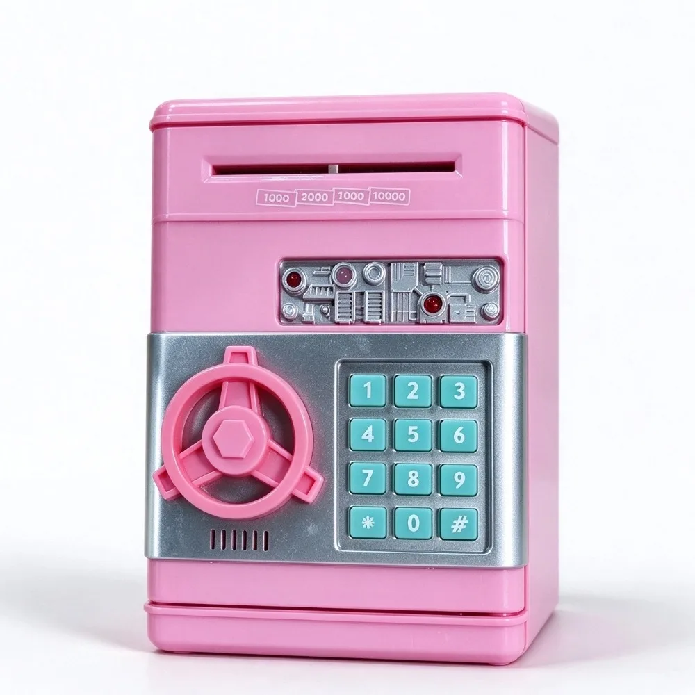 Elektronisches Sparschwein, automatischer Mini-Safe, Münzen, Bargeldsparend, Spardose, Passwort, Zähler, Code, Schlüsselschloss, Münzbank, Geldautomaten, Kindergeschenk – Detail 2