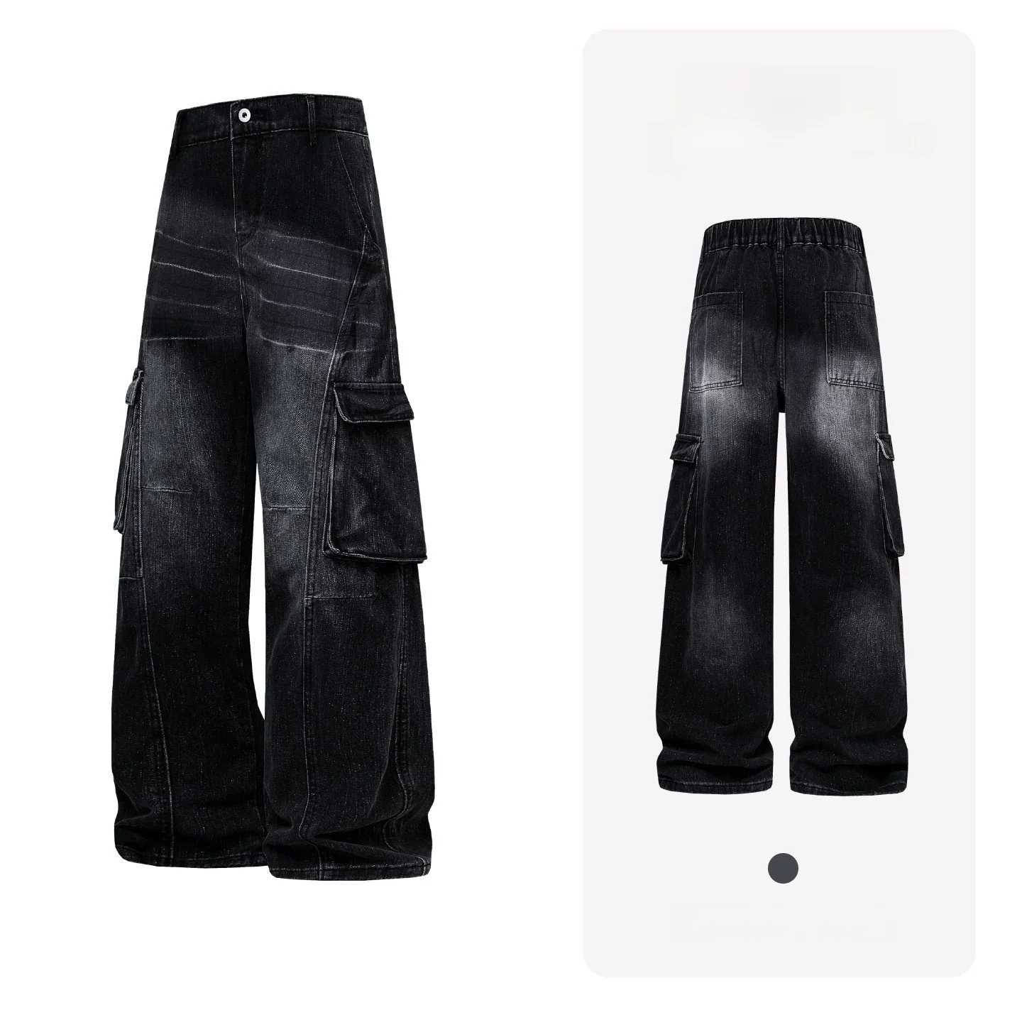 

Spring New American High Street Cleanfit Men's Bamboo Design Sensation Full Network Big Hit Loose Straight Tube Jeans for Tee...