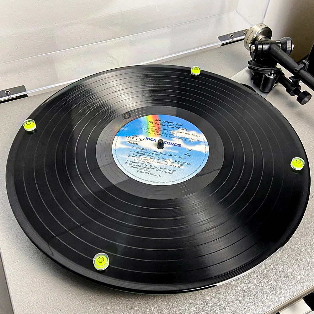 Livella a bolla Phono ad alta precisione di perline Mini livella a bolla rotonda acrilica Strumenti Strumento orizzontale per giradischi