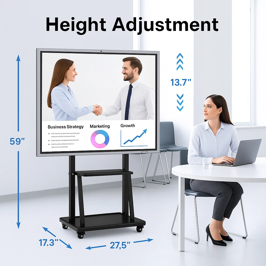 Smart Board with 20MP Camera – 65” 4K Touch Display Ideal for Business Meetings, Remote Classes, and Interactive Workshops