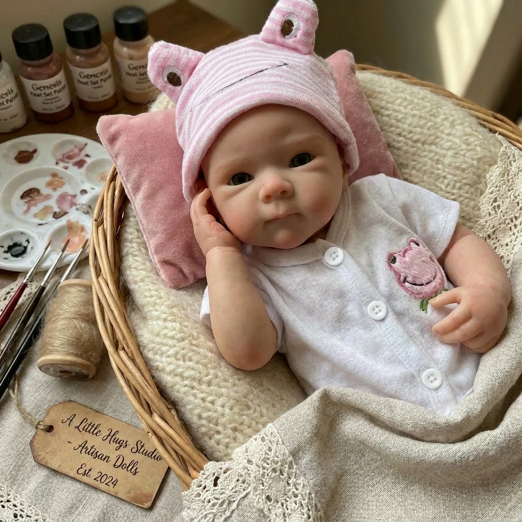 

13 Inch 3D Painted Skin Newborn Baby Doll Soft Touch Silicone Bebe Reborn Baby Doll With An Extra Clothes Birthday Gifts