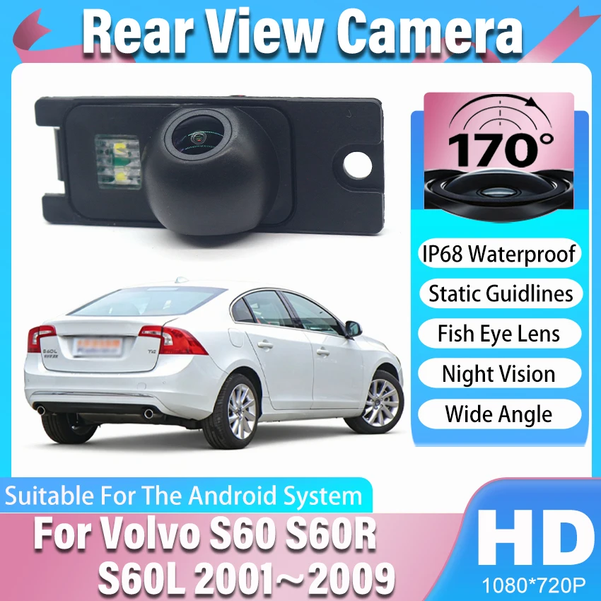 Cámara de Visión Trasera HD Impermeable para Volvo S60 S60R S60L 2001 2002 2003 2004 2005 2006 2007 2008 2009, Cámara de Marcha Atrás para Estacionamiento