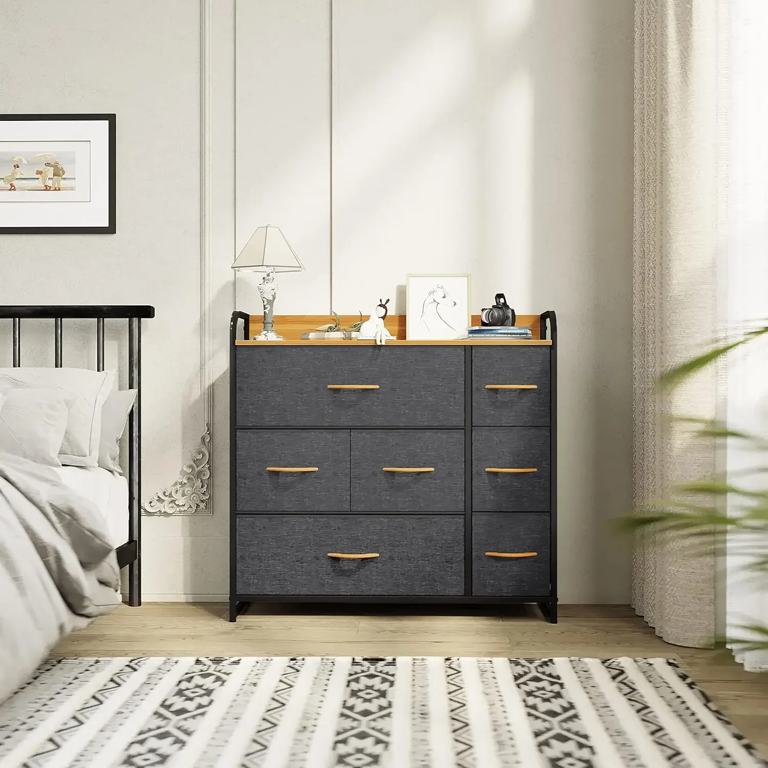Drawer Fabric Storage Tower Organizer Unit Multicolor Bedroom Living Room Hallway Closets Steel Frame image 6