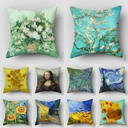Van Gogh Oil Painting Print Collection Decorative Pattern Home Pillowcase Square Office Decor Cushion Cover pillow cases