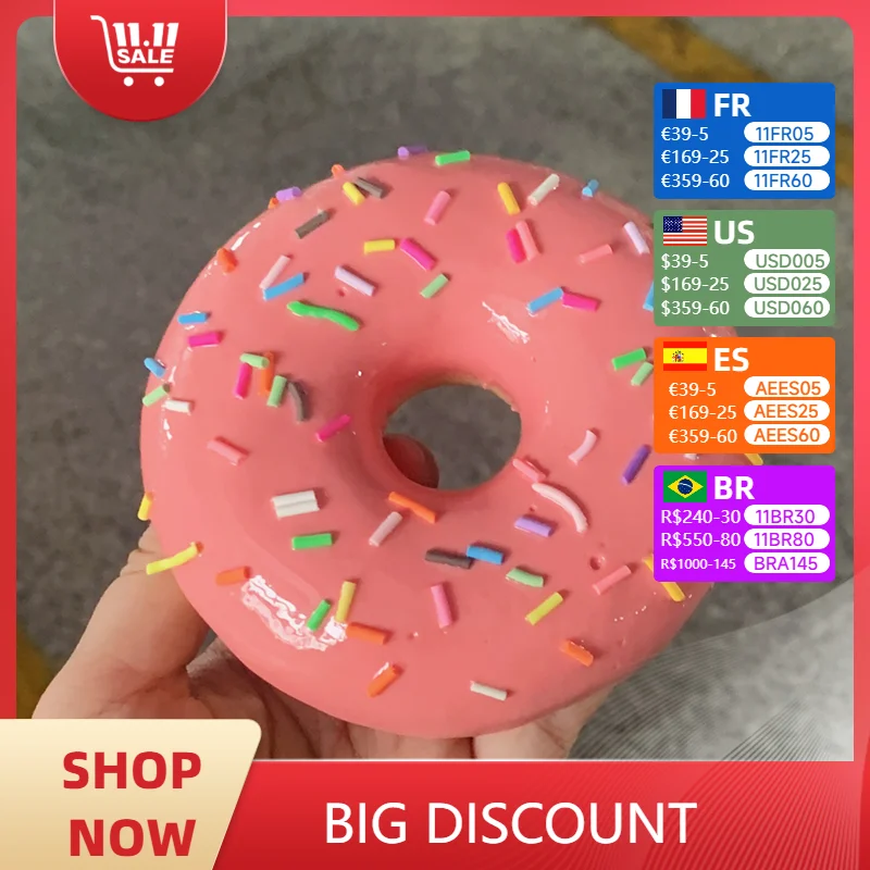 4inch Big Different Size Donut Idea Design Food Model Display Pink Hand Made Crafts Diy Hang Decoration Wall Colorful Needles