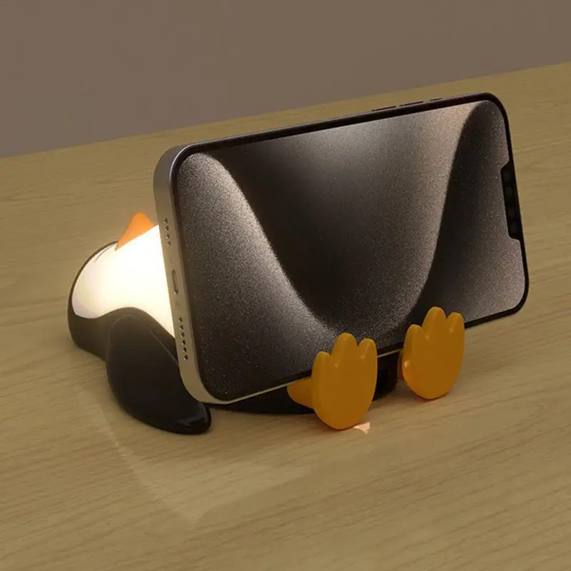 Penguin Night Light LED Cute Penguin Silicone Night Light With 30-Minute Timer 3 Levels Dimmable Nursery Night Light Bedside