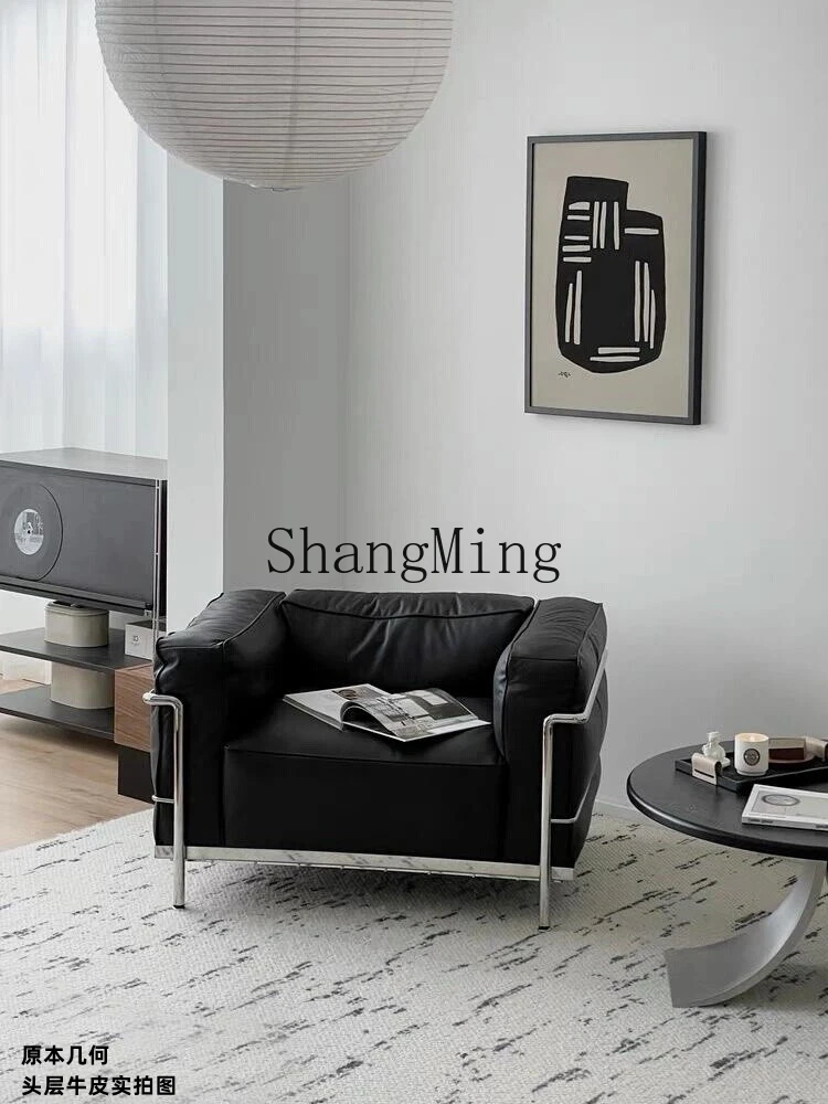 

CL minimalist new sofa living room black fabric single double medieval