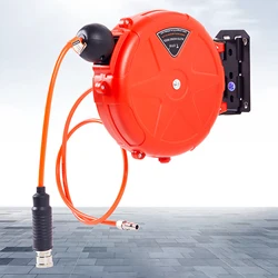 Automatic Retractable Air Hose Reel Compact Automatic Locking Automatic Rewind for Watering Workshop Garden Outdoor Car Washing