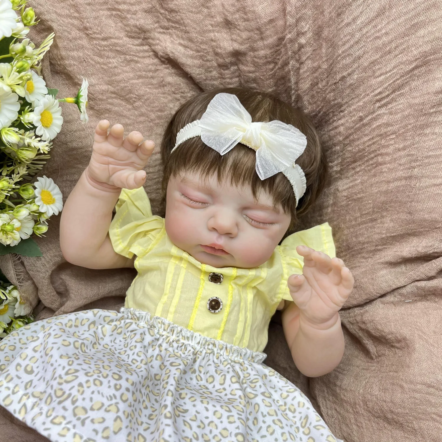 

BZDOLL 48CM 19INCH 3D-Paint With Visible Veins Lovely Reborn Baby Doll Toy with Cloth Body Lifelike Handmade Birthday Gift Dolls